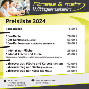 Preisliste 2024